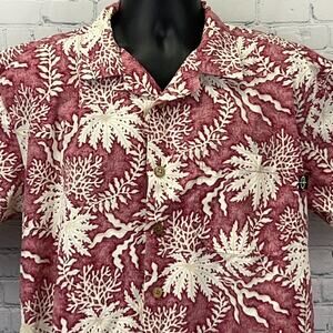 Vintage Vans Triple Crown of Surfing Hawaiian Button Front Shirt Red M Medium